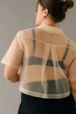 Sunday In Brooklyn Sheer Cropped Utility Shirt -Fashion Clothing Shop 4110257230119 011 c2