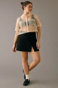 Sunday In Brooklyn Sheer Cropped Utility Shirt -Fashion Clothing Shop 4110257230119 011 c4
