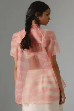 Daniel Rainn Mock-Neck Short-Sleeve Blouse -Fashion Clothing Shop 4110292120213 266 b3