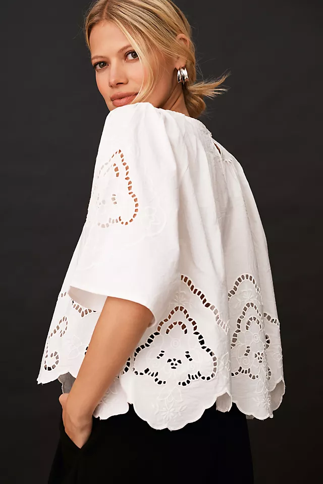 Forever That Girl Scalloped Eyelet Blouse 4 Forever That Girl Scalloped Eyelet Blouse - Image 2