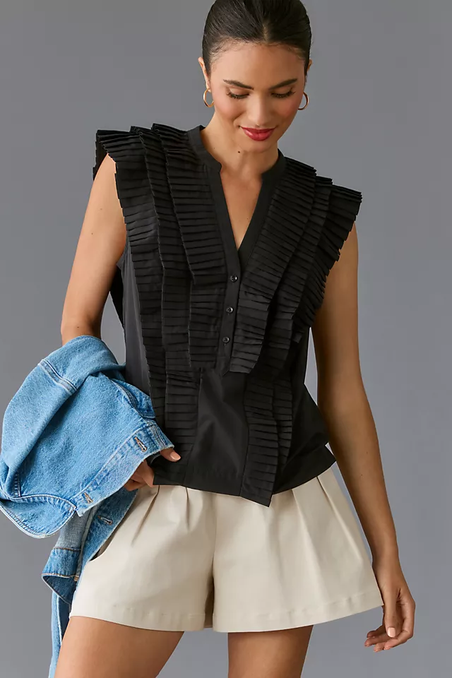 Maeve Sleeveless Ruffled Blouse 3 Maeve Sleeveless Ruffled Blouse