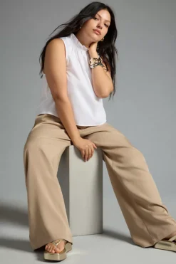 Maeve Poplin Ruffle-Neck Halter Tank -Fashion Clothing Shop 4110916210231 010 c