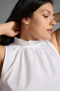 Maeve Poplin Ruffle-Neck Halter Tank -Fashion Clothing Shop 4110916210231 010 c2