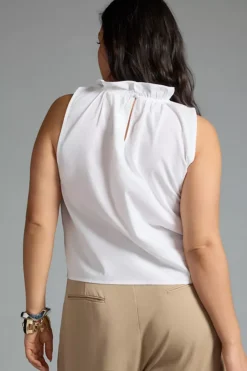 Maeve Poplin Ruffle-Neck Halter Tank -Fashion Clothing Shop 4110916210231 010 c3