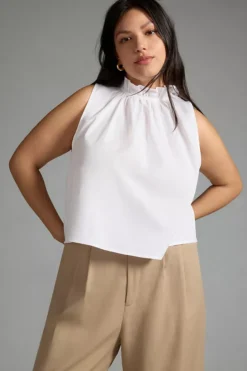 Maeve Poplin Ruffle-Neck Halter Tank -Fashion Clothing Shop 4110916210231 010 c4