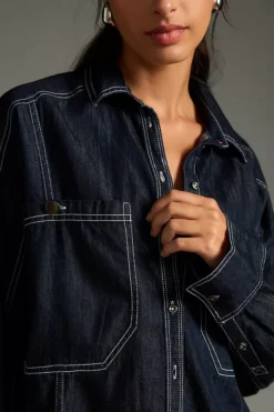 Pilcro Oversized Denim Shirt -Fashion Clothing Shop 4110916210255 091 b3