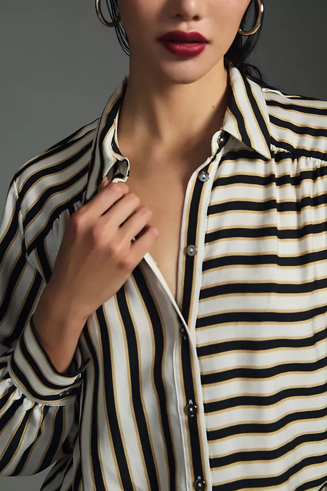 Maeve Silky Striped Buttondown 6 Maeve Silky Striped Buttondown - Image 4