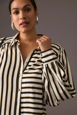 Maeve Silky Striped Buttondown 19 Maeve Silky Striped Buttondown -Fashion Clothing Shop 4110944440001 009 c2