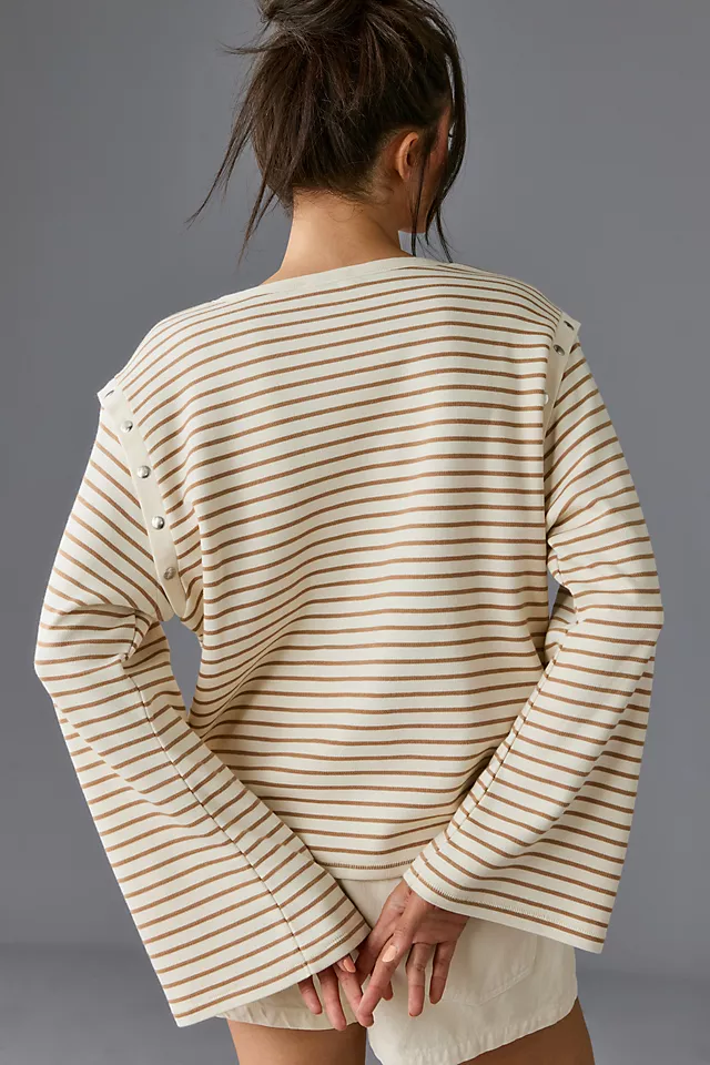 Maeve Slouchy Striped Long-Sleeve Tee 4 Maeve Slouchy Striped Long-Sleeve Tee - Image 2