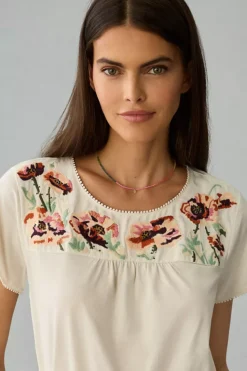 Tiny Fern Embroidered Tee -Fashion Clothing Shop 4112017560212 012 b4