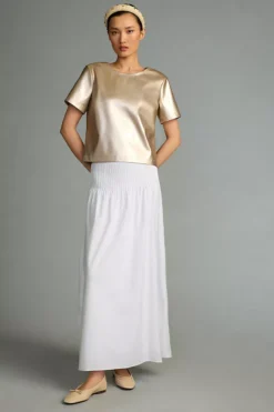 Porridge Collin Faux-Leather Short-Sleeve Top -Fashion Clothing Shop 4112059680093 070 b3