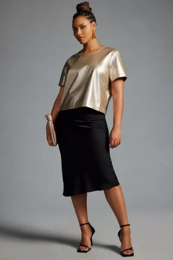 Porridge Collin Faux-Leather Short-Sleeve Top -Fashion Clothing Shop 4112059680093 070 c4