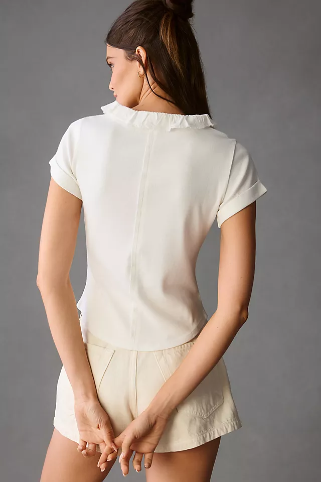 Pilcro Ruffle Henley Tee 4 Pilcro Ruffle Henley Tee - Image 2