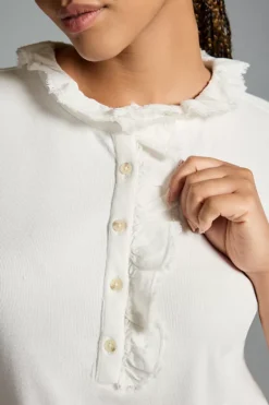 Pilcro Ruffle Henley Tee 14 Pilcro Ruffle Henley Tee -Fashion Clothing Shop 4112522160157 010 c3