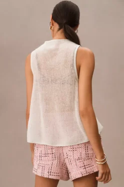 By Anthropologie Mock-Neck Cashmere Sweater Tank -Fashion Clothing Shop 4113086690120 102 b3