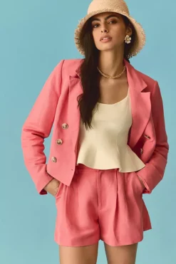 Paige Cropped Double-Breasted Blazer