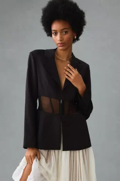 DOLAN Sheer Corset Blazer
