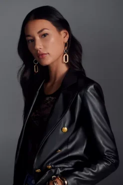 By Anthropologie Nico Faux Leather Blazer