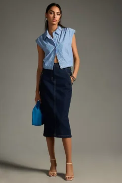 Pilcro Denim Pencil Skirt
