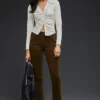 Paige Cindy Straight Corduroy Pants -Fashion Clothing Shop 4122057270497 037 b