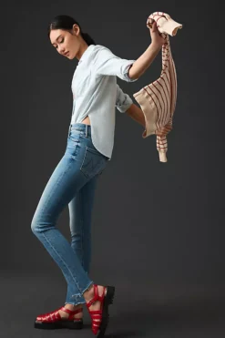 MOTHER The Dazzler Mid-Rise Straight Jeans -Fashion Clothing Shop 4122261180568 093 b5