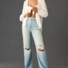 MOTHER The Maven Heel High-Rise Wide-Leg Jeans 2 MOTHER The Maven Heel High-Rise Wide-Leg Jeans -Fashion Clothing Shop 4122261180620 092 b
