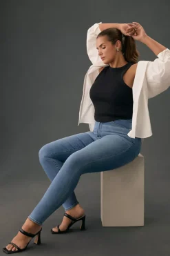 Good American Good Waist High-Rise Skinny Jeans -Fashion Clothing Shop 4122927100088 091 c4