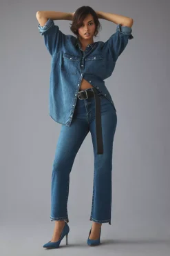 Good American Good Boy High-Rise Cropped Straight Jeans