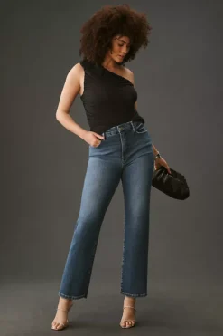 Good American Good Boy High-Rise Cropped Straight Jeans -Fashion Clothing Shop 4122927100124 091 c