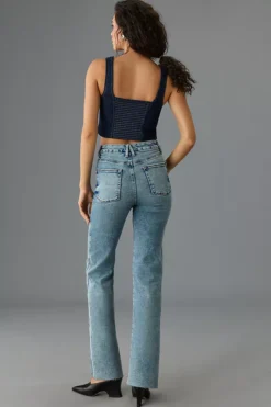 Good American Curve High-Rise Straight-Leg Jeans -Fashion Clothing Shop 4122927100128 093 b4