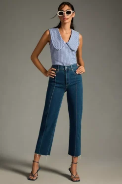 Le Jean Amelia High-Rise Crop Straight-Leg Jeans