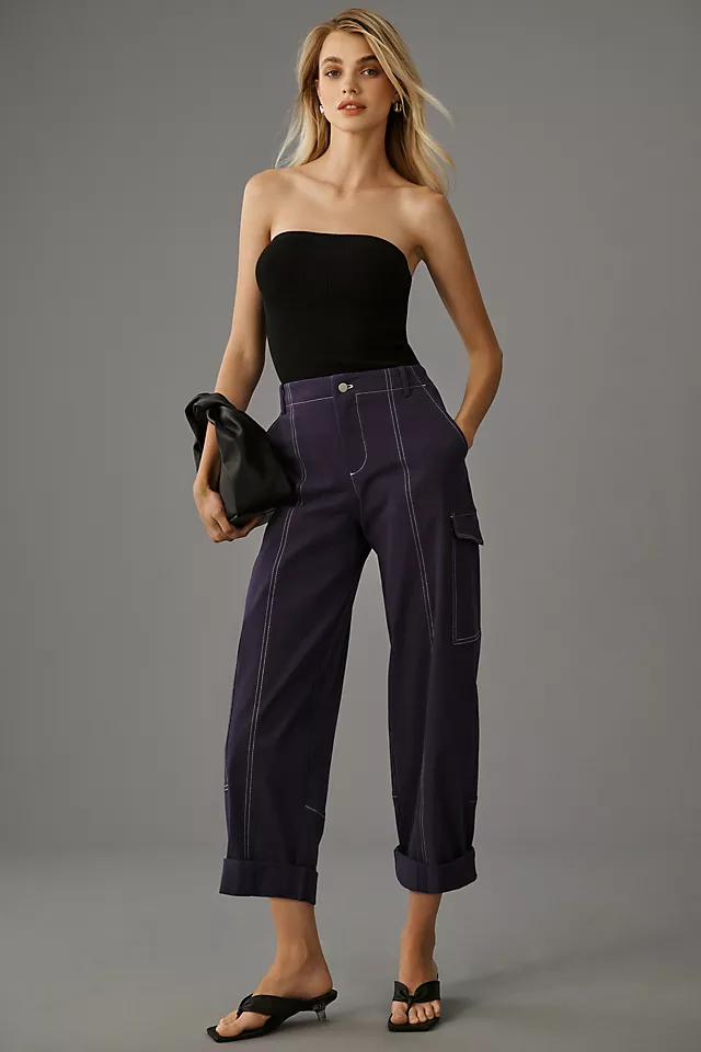 Maeve Contrast-Stitched Utility Pants 3 Maeve Contrast-Stitched Utility Pants