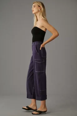 Maeve Contrast-Stitched Utility Pants 9 Maeve Contrast-Stitched Utility Pants -Fashion Clothing Shop 4123647160014 041 b4