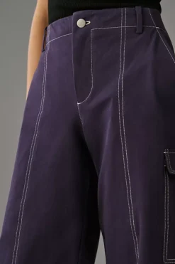 Maeve Contrast-Stitched Utility Pants 10 Maeve Contrast-Stitched Utility Pants -Fashion Clothing Shop 4123647160014 041 b5