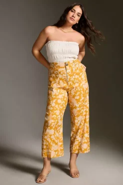 The Colette Cropped Wide-Leg Linen Pants By Maeve -Fashion Clothing Shop 4123650590242 074 c
