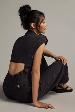 By Anthropologie Open-Back Buttondown Jumpsuit -Fashion Clothing Shop 4124660650005 068 b4