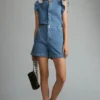 Joe's Jeans The Emilia Ruffle-Sleeve Denim Romper -Fashion Clothing Shop 4125040760029 093 b