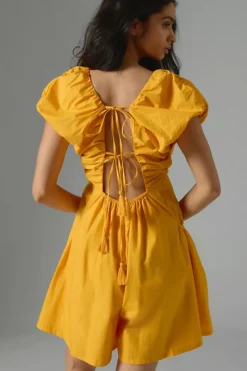 By Anthropologie Ruched V-Neck Romper -Fashion Clothing Shop 4125089450002 087 b3