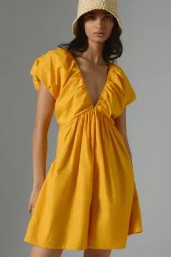 By Anthropologie Ruched V-Neck Romper -Fashion Clothing Shop 4125089450002 087 b4