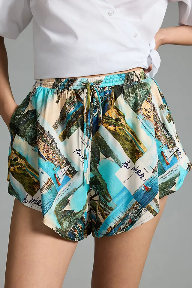Maeve Printed Silky Drawstring Shorts 4 Maeve Printed Silky Drawstring Shorts - Image 2