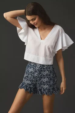 Maeve Floral Denim Shorts