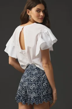 Maeve Floral Denim Shorts -Fashion Clothing Shop 4125660650003 091 b3