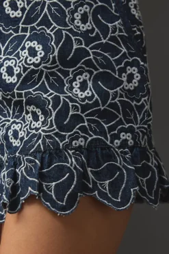 Maeve Floral Denim Shorts -Fashion Clothing Shop 4125660650003 091 b4