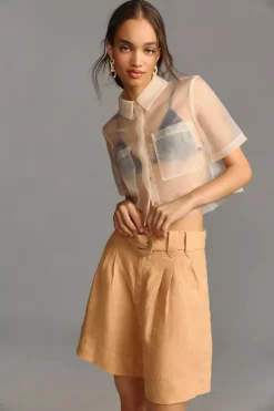 Farm Rio Tailored Linen Shorts