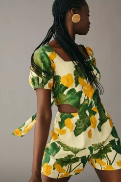 Farm Rio Cutout Tie-Back Romper -Fashion Clothing Shop 4125952480001 039 b3