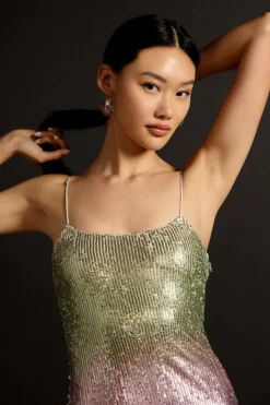 LoveShackFancy Slim Sequin Maxi Dress -Fashion Clothing Shop 4130293810015 055 b2