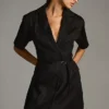 4SI3NNA Lorenzo Short-Sleeve Belted Blazer Dress -Fashion Clothing Shop 4130326250010 001 b