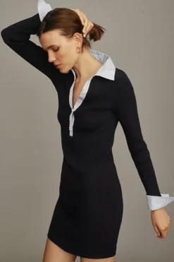 By Anthropologie Ribbed Polo Dress -Fashion Clothing Shop 4130326950018 041 b4