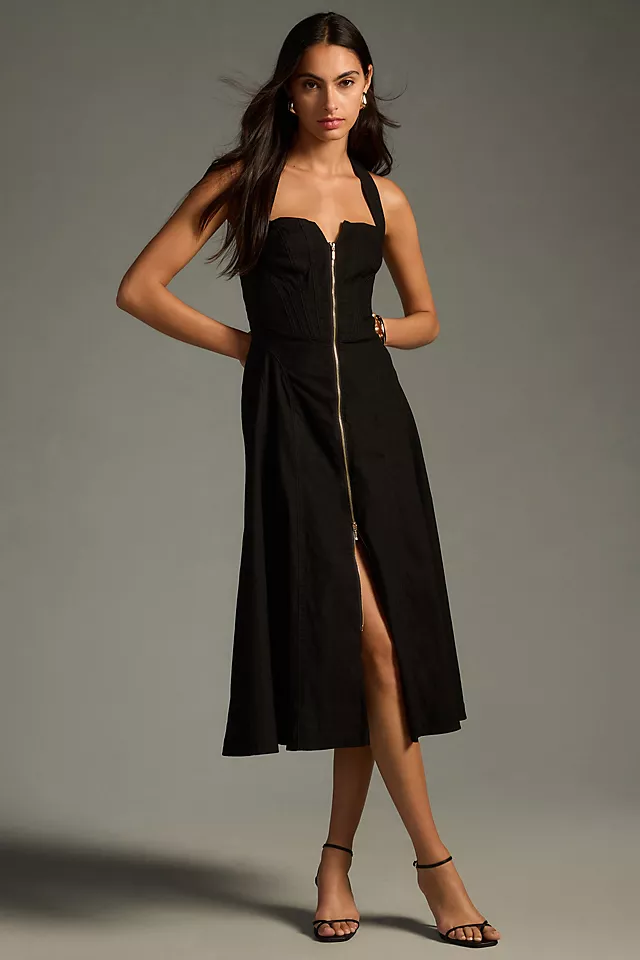 By Anthropologie Zip-Front Corset Dress 3 By Anthropologie Zip-Front Corset Dress