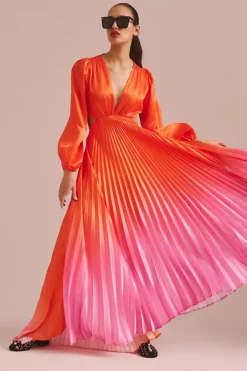 Delfi Collective Long-Sleeve Ombre Maxi Dress